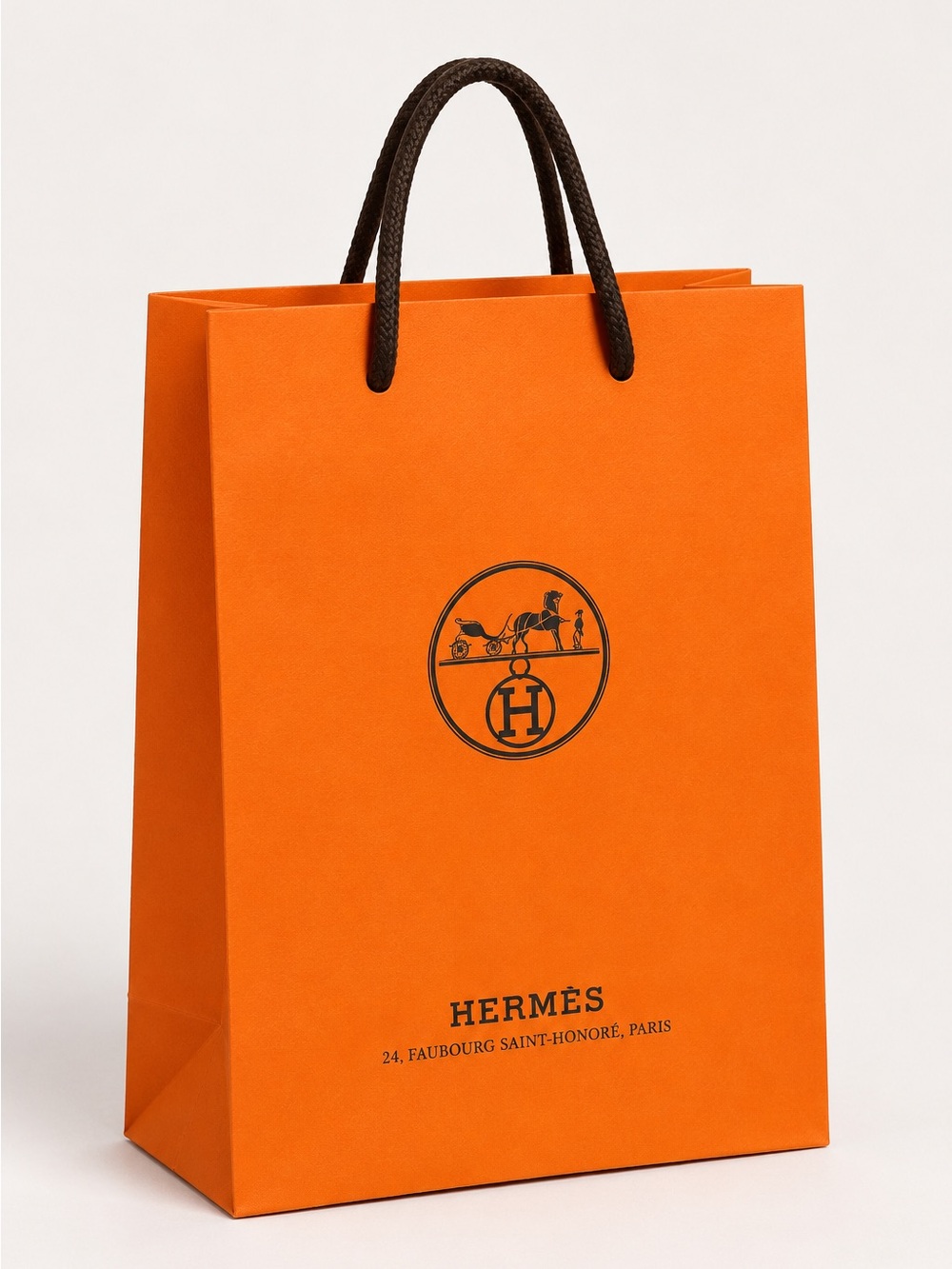 Authentic Hermes Small Medium Top Handle Paper Shopping Bag Gift Packaging